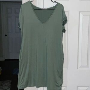 Entro Sage Green V-Neck Short Sleeve Tee